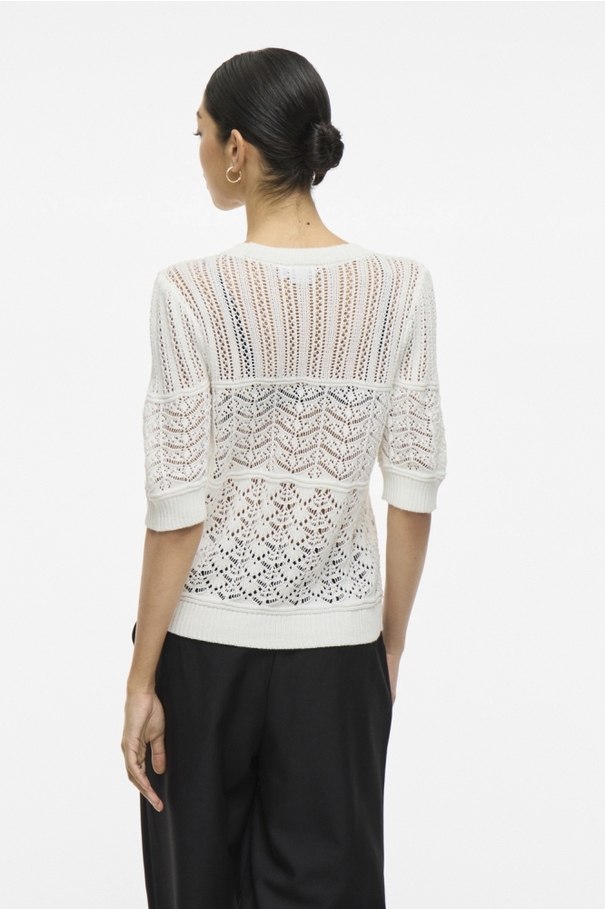 VINYA O-NECK 2-4 KNIT TOP 14104558 CLOUD DANCER